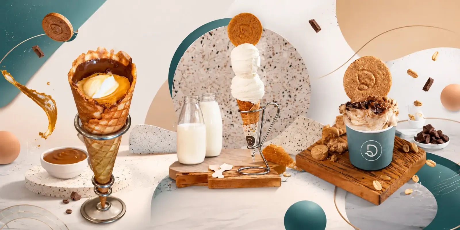 Gelato artesanal Davvero — banner institucional