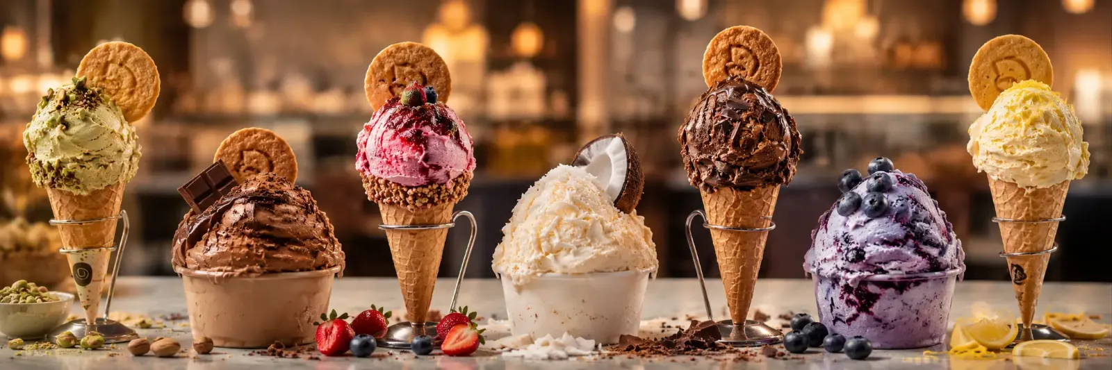 Cardápio artesanal Davvero Gelato